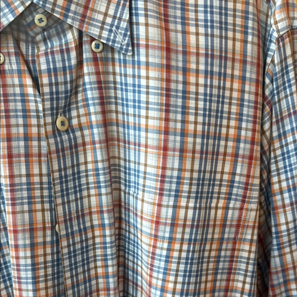 Peter Millar Red and Blue Casual Button Down Shirt - Picture 3 of 3